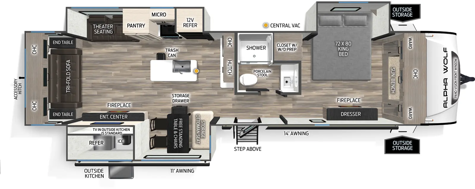Alpha Wolf 33RL Floorplan